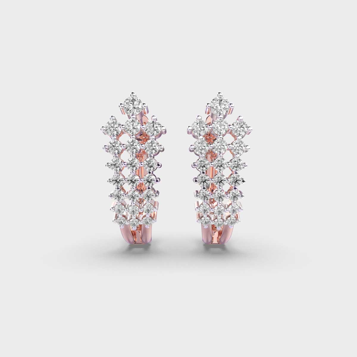 Floral Cluster Diamond Hoops.