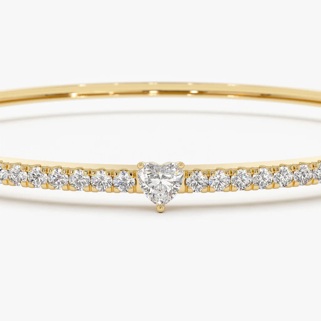 Heart Shaped Half Bangle