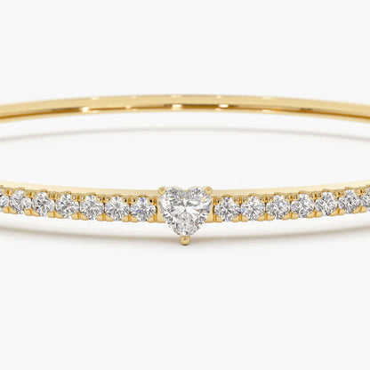 Heart Shaped Half Bangle