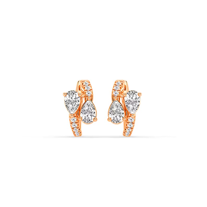 Pear Diamond Hoops Earring.