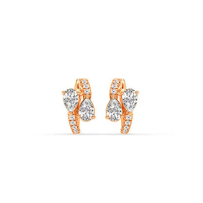 Pear Diamond Hoops Earring.