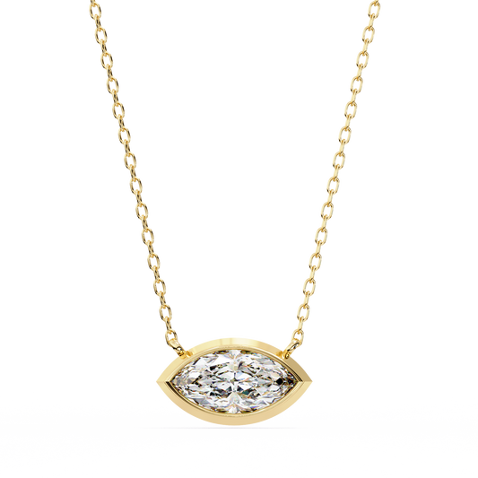 1.00 ct Marquise Solitaire Pendant (With Chain)