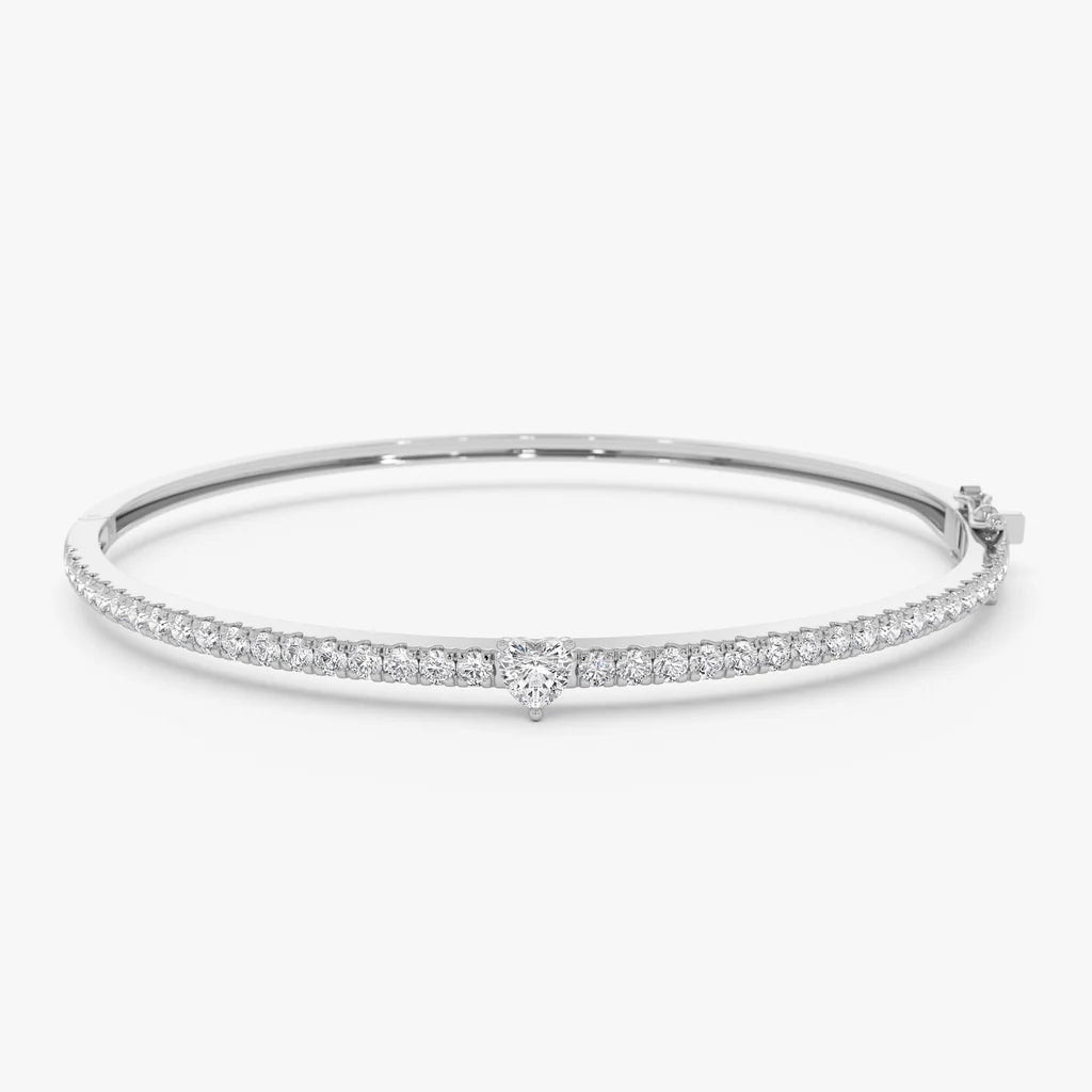 Heart Shaped Half Bangle