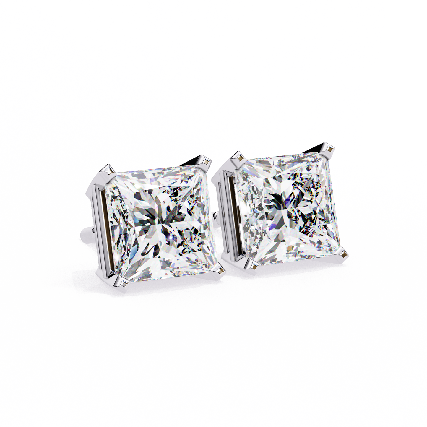 0.50 ct Princess Solitaire Studs.