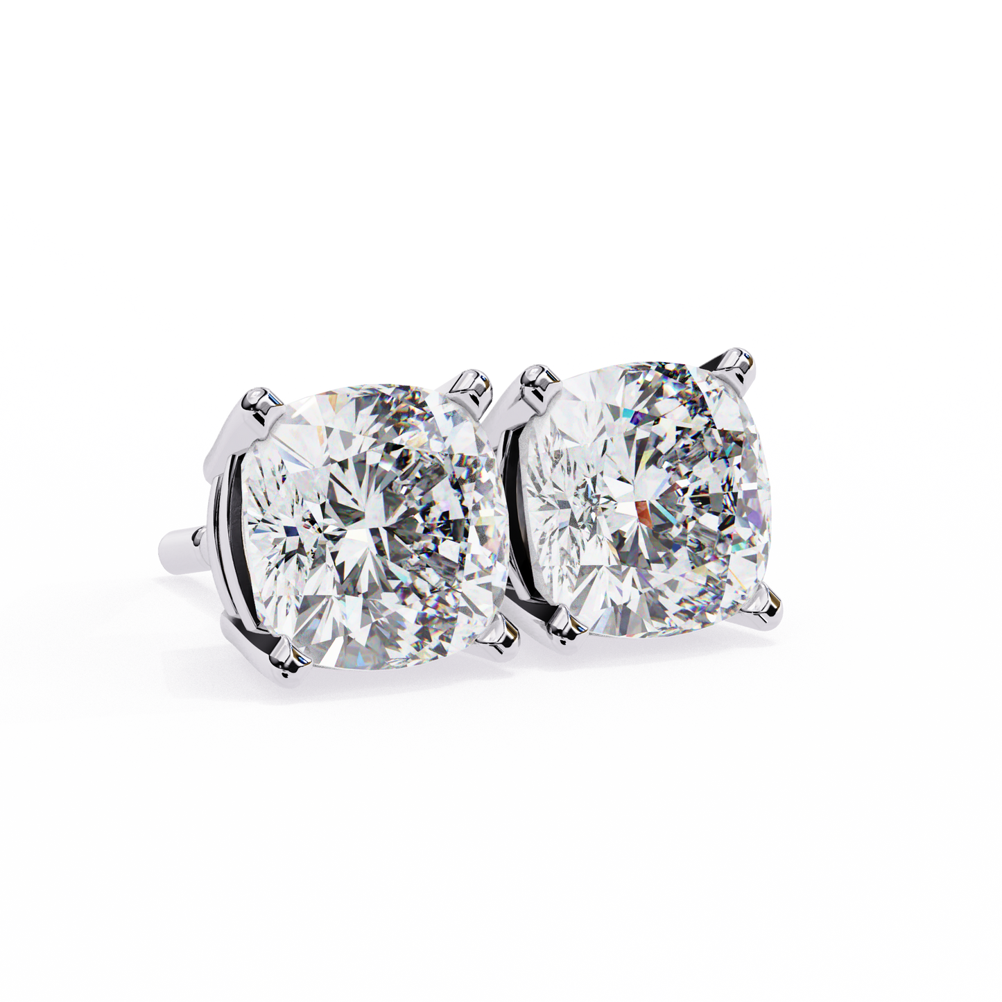 0.50 ct Cushion Solitaire Studs.