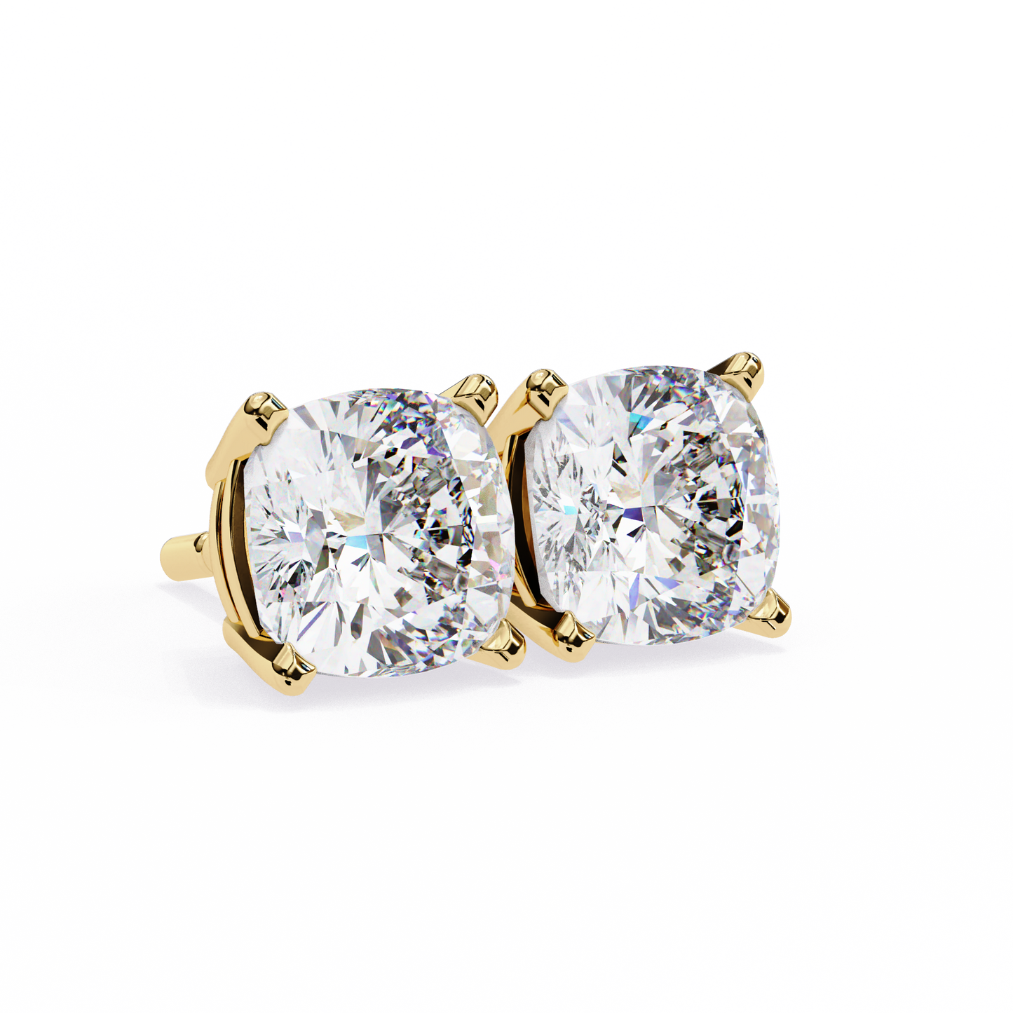 0.50 ct Cushion Solitaire Studs.