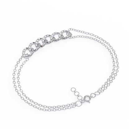 Linked Crystal Chain Bracelet
