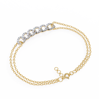 Linked Crystal Chain Bracelet