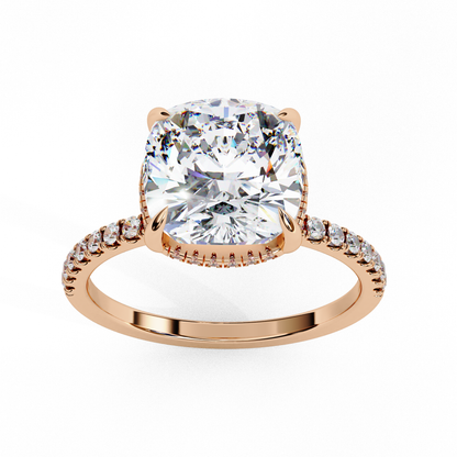 Solitaire Cushion with side diamond