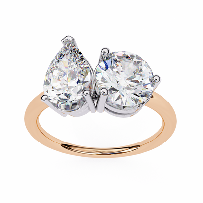 Pear Toi et Moi Ring