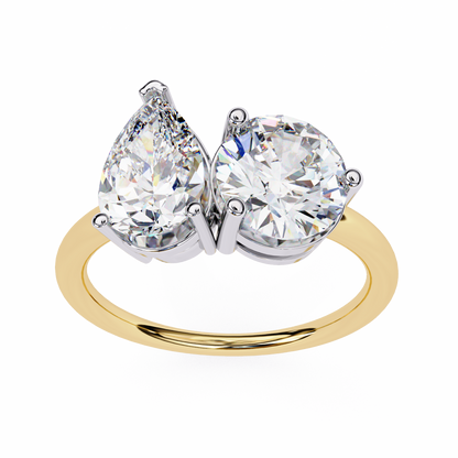 Pear Toi et Moi Ring