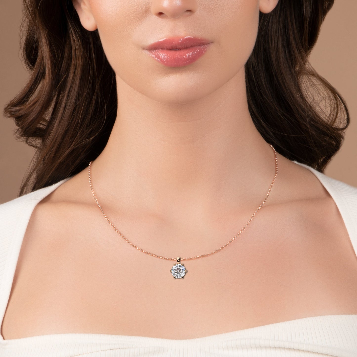 1.00 ct Round Solitaire Pendant (Without Chain)