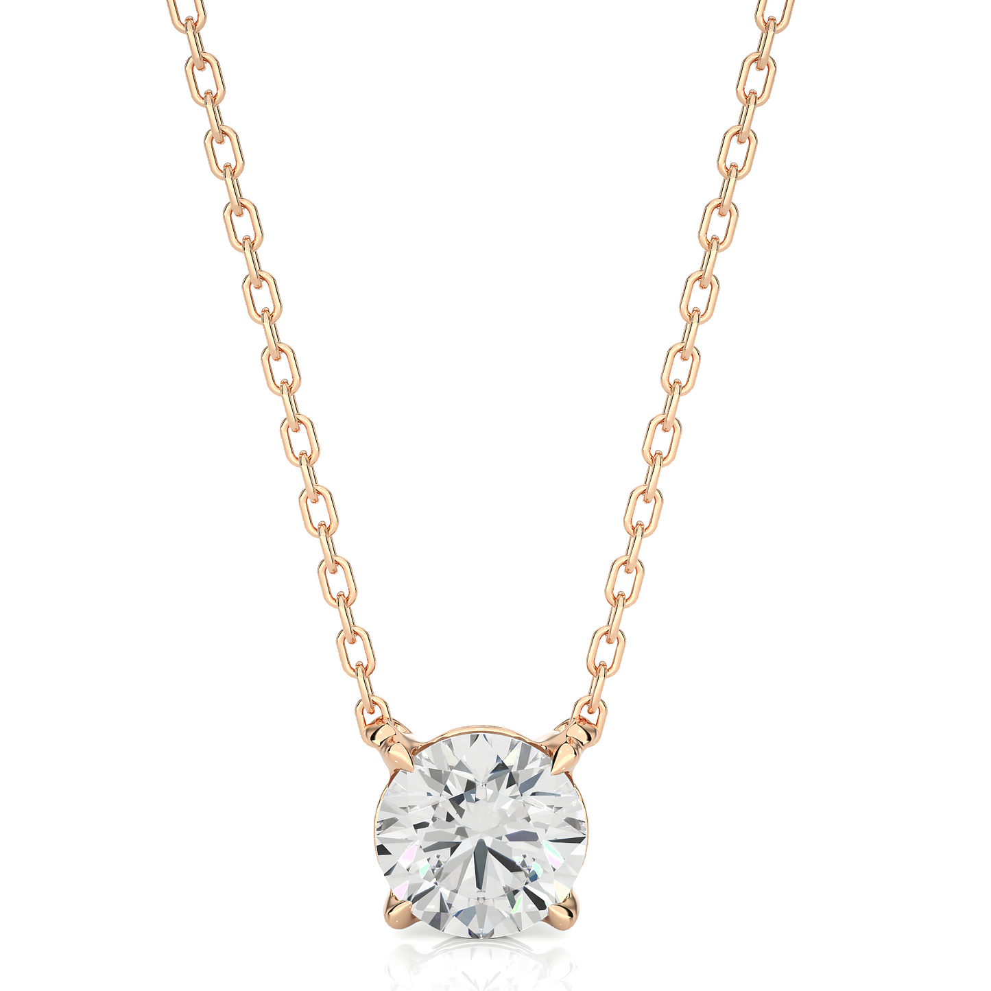 0.50 ct Classic Round Solitaire Pendant (With Chain)