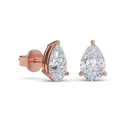 Pear Solitaire Studs
