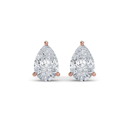 Pear Solitaire Studs