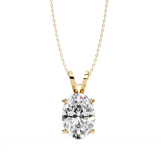 0.50 ct Oh So Lovely Oval Solitaire Pendant (With Chain)