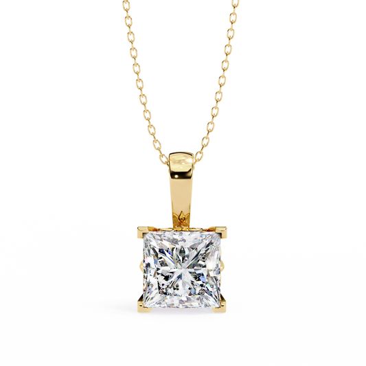 0.50 ct Princess Solitaire Pendant (Without Chain)