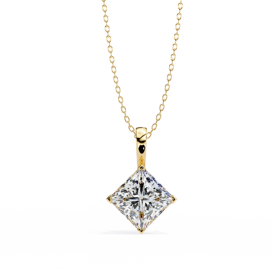 1.00 ct Princess Solitaire Pendant (Without Chain)