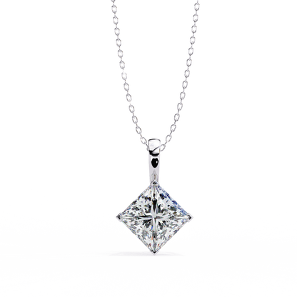 2.00 ct Princess Solitaire Pendant (Without Chain)