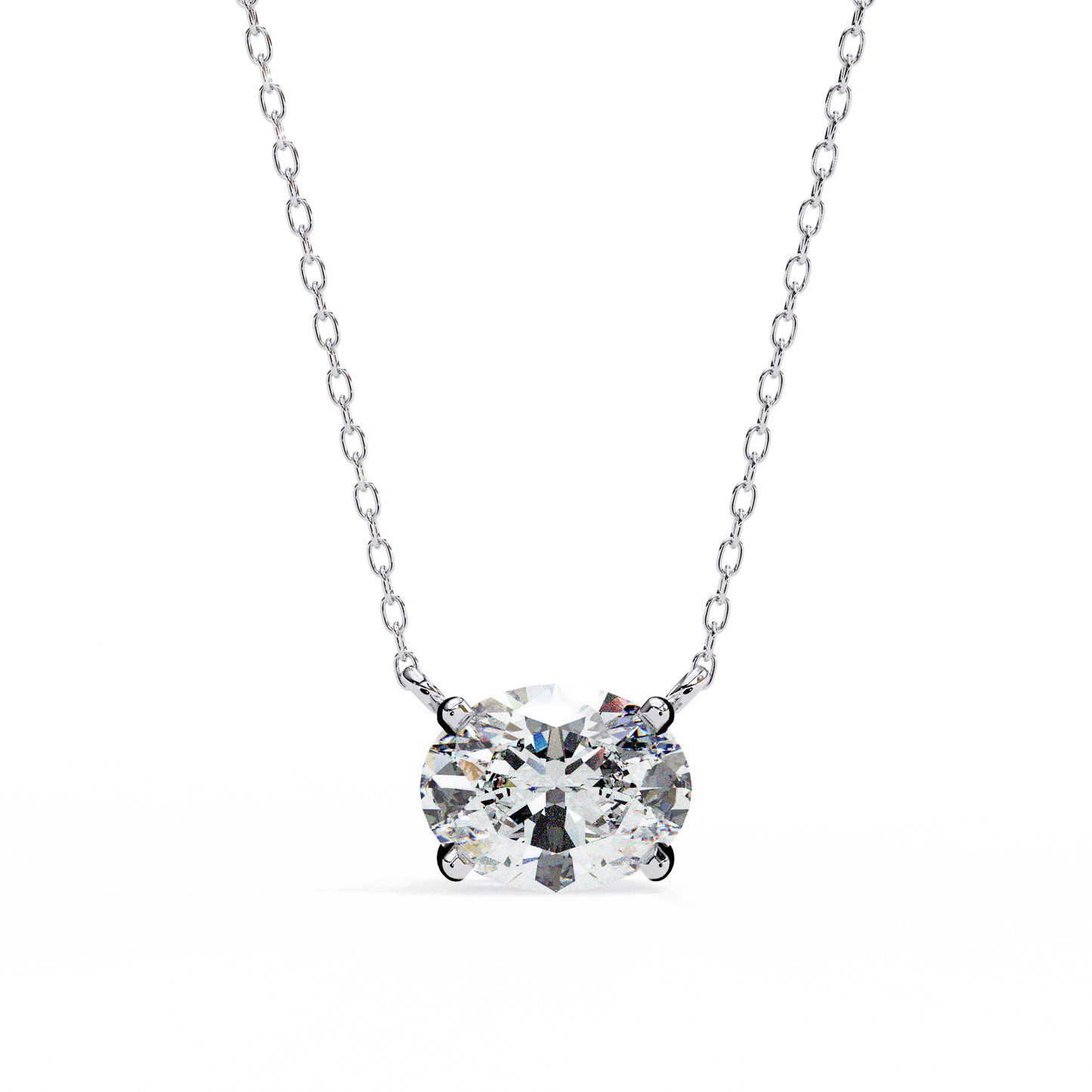 1.00 ct Oval Solitaire Pendant (With Chain)