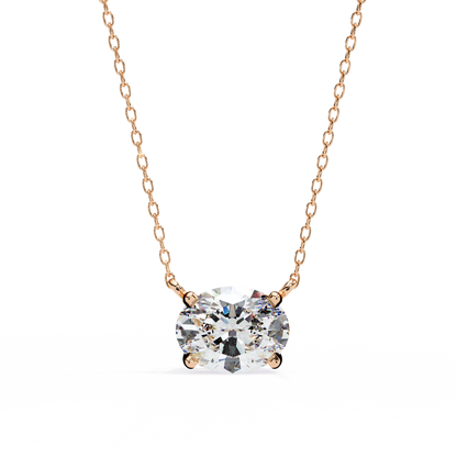 1.00 ct Oval Solitaire Pendant (With Chain)