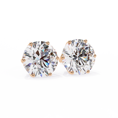 2.00 ct Round Solitaire Studs.