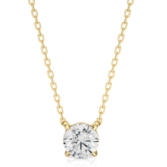 0.50 ct Classic Round Solitaire Pendant (With Chain)