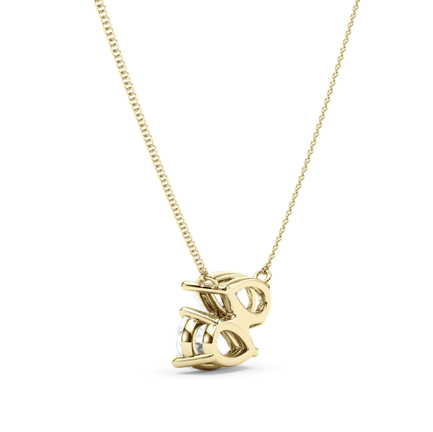 Twin Pear East-West Daimond Pendant With Chain