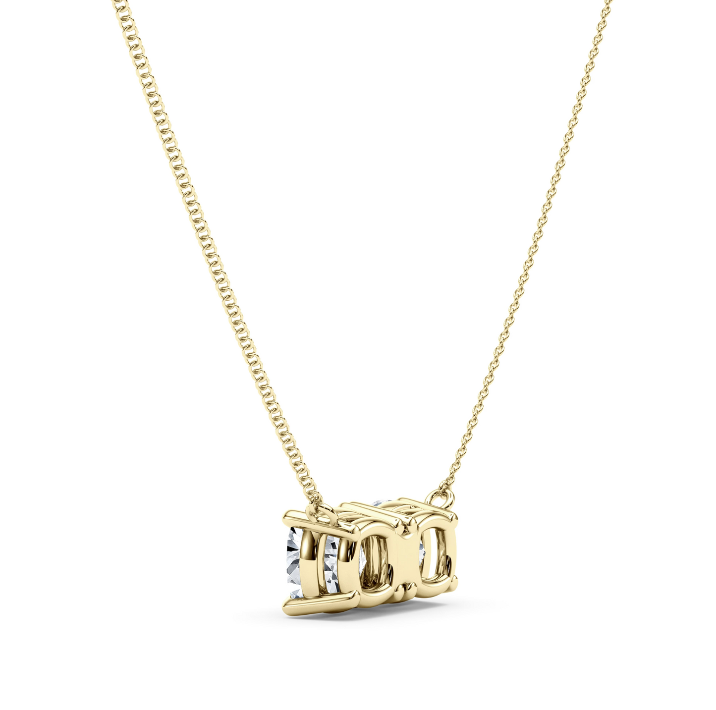 Twin Cushion Shaped Pendant With Chain