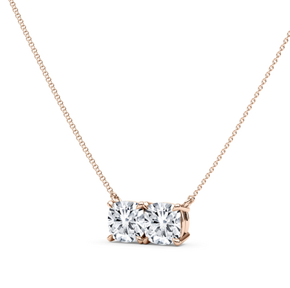 Twin Cushion Shaped Pendant With Chain
