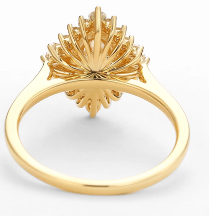 Oval Halo Cluster Ring