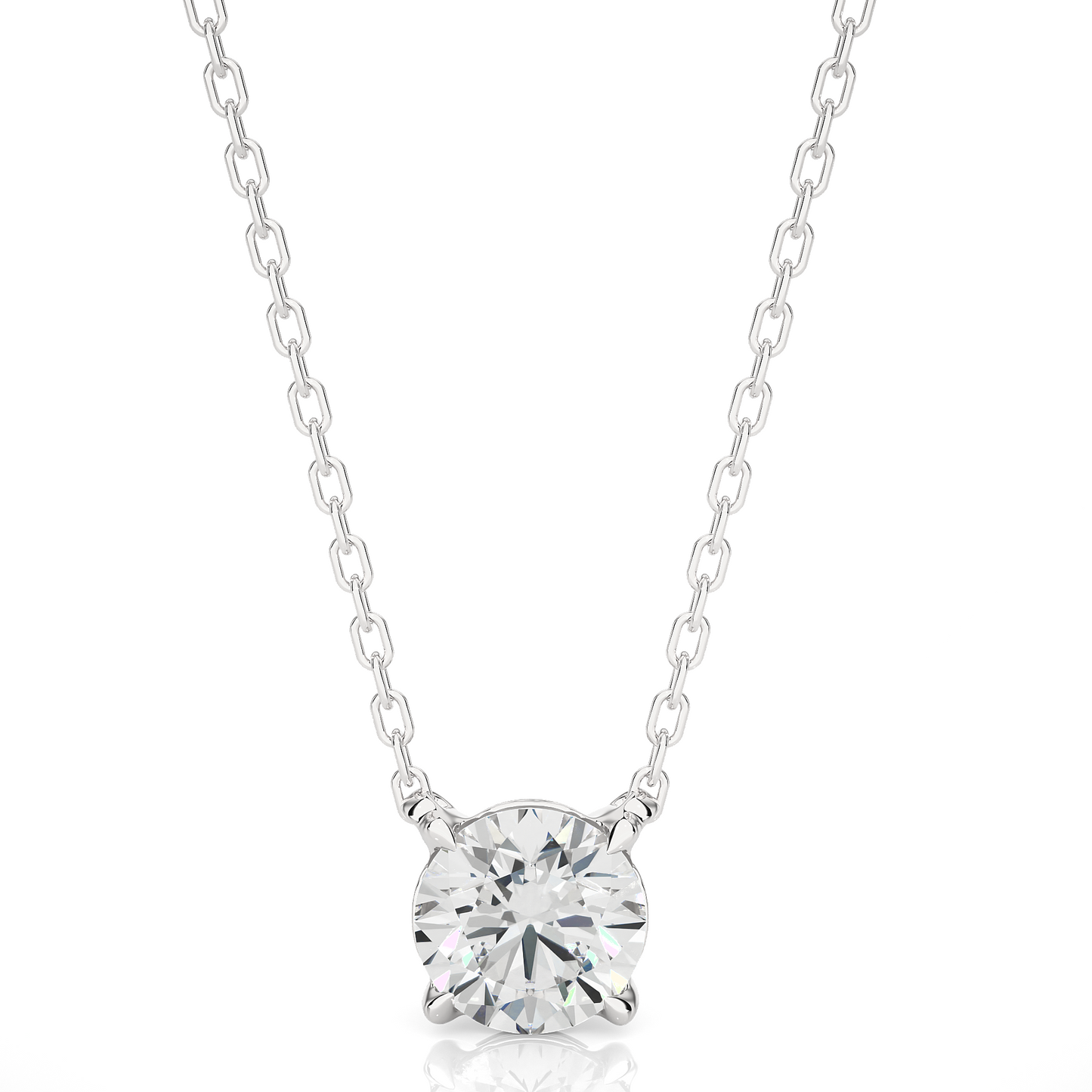 0.50 ct Classic Round Solitaire Pendant (With Chain)