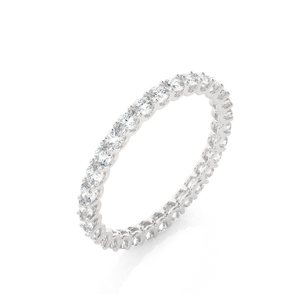 Round Diamond U-Prong Eternity Band