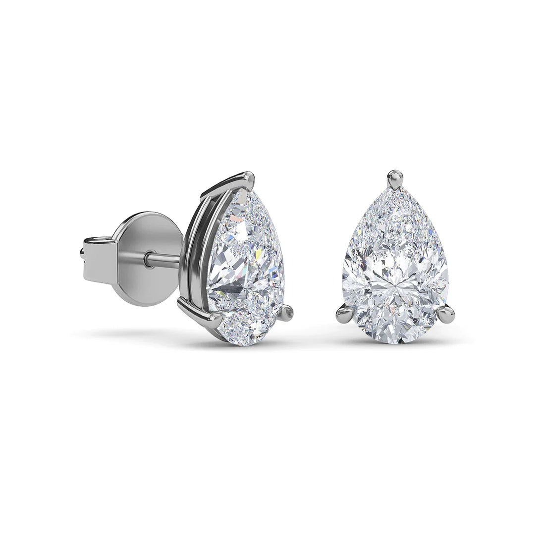 Pear Solitaire Studs