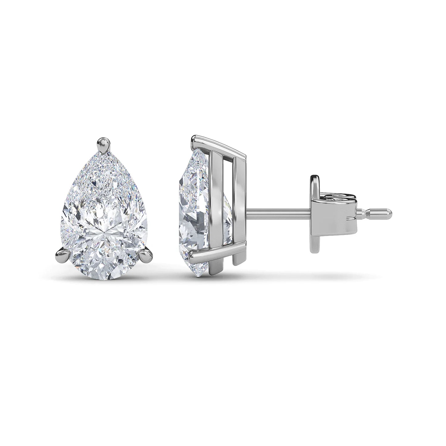 Pear Solitaire Studs