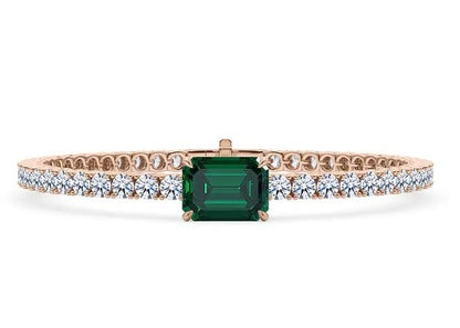Round-Cut Green Diamond Tennis Bracelet
