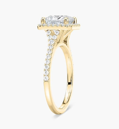 Princess Halo Engagement Ring