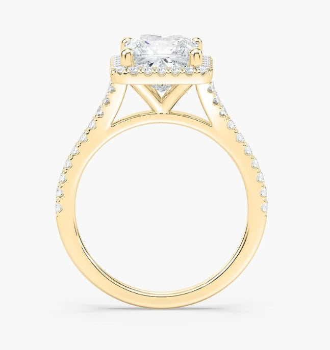 Princess Halo Engagement Ring