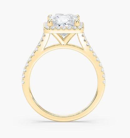 Princess Halo Engagement Ring
