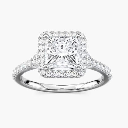 Princess Halo Engagement Ring