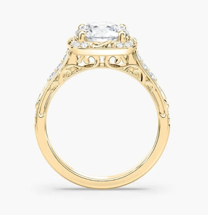 Round Halo Engagement Ring
