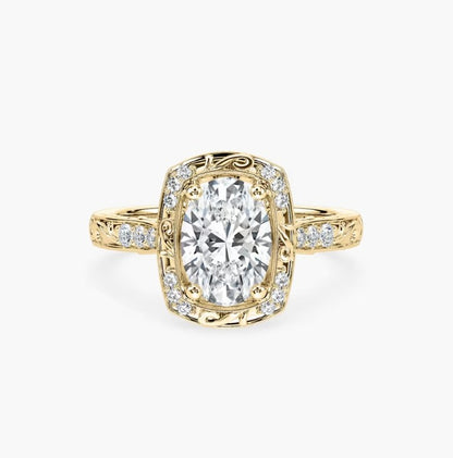 Oval Halo Engagement Ring