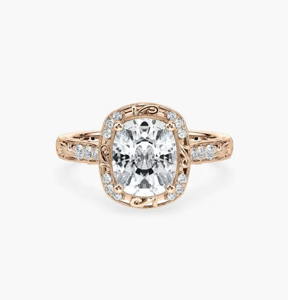 Cushion Halo Engagement Ring