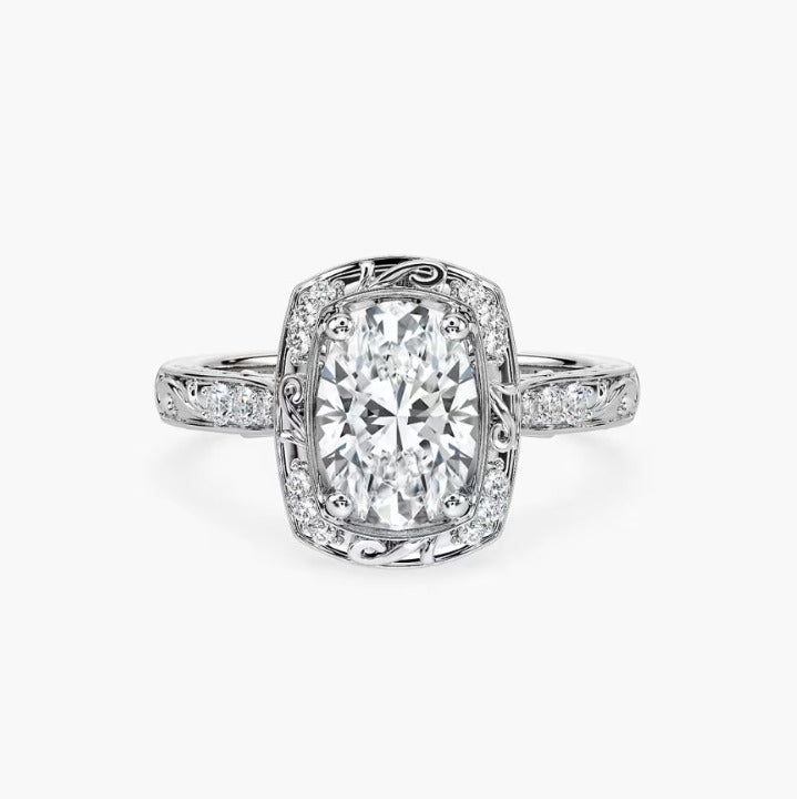Oval Halo Engagement Ring
