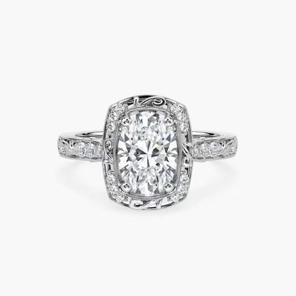 Oval Halo Engagement Ring