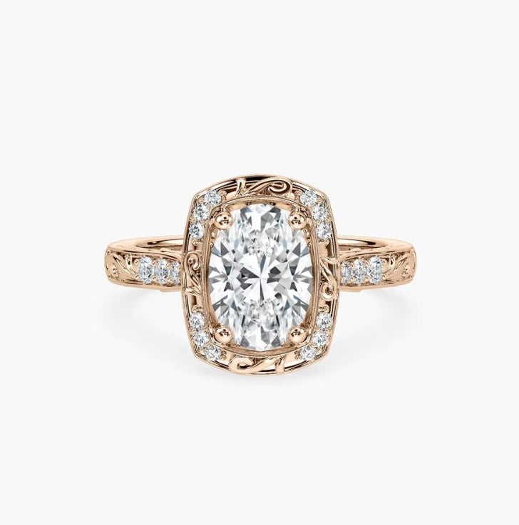 Oval Halo Engagement Ring