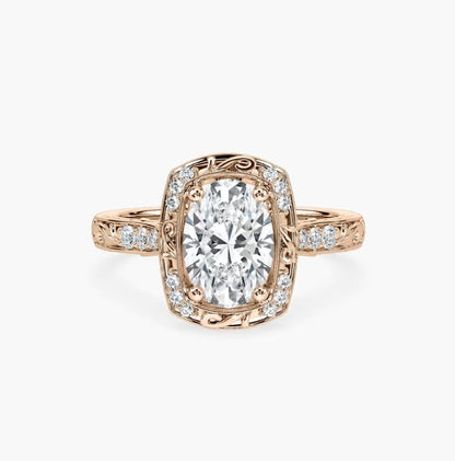 Oval Halo Engagement Ring