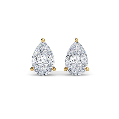 Pear Solitaire Studs