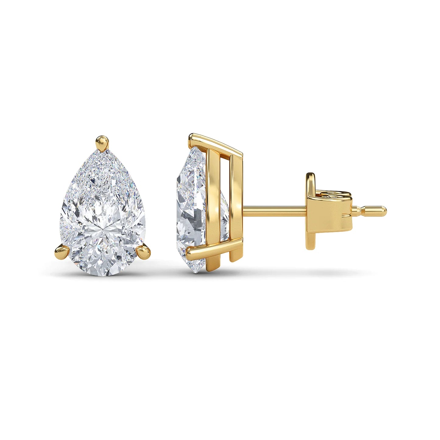 Pear Solitaire Studs