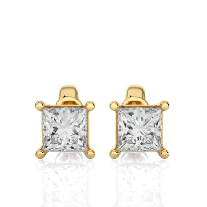 0.50 ct Princess Solitaire Studs.